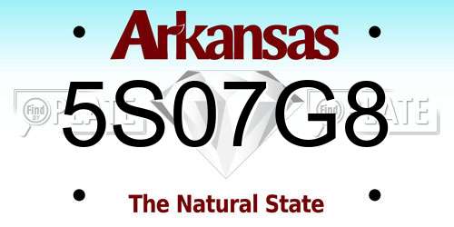 5S07G8 Arkansas License Plate