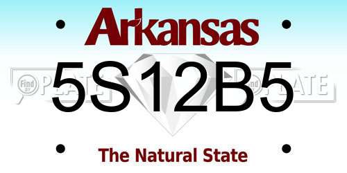 5S12B5 Arkansas License Plate
