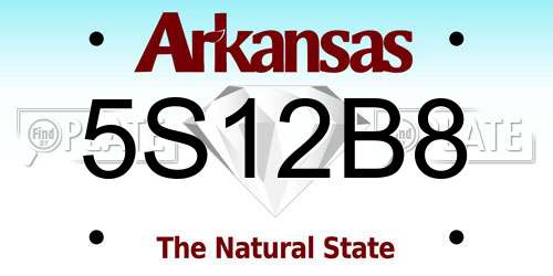 5S12B8 Arkansas License Plate