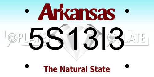 5S13I3 Arkansas License Plate