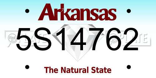 5S14762 Arkansas License Plate