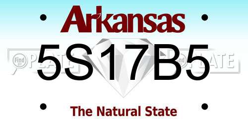 5S17B5 Arkansas License Plate