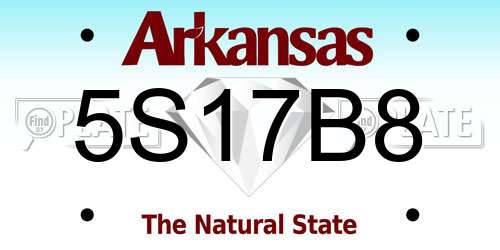 5S17B8 Arkansas License Plate