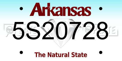 5S20728 Arkansas License Plate