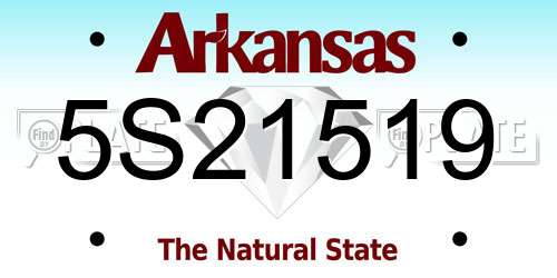 5S21519 Arkansas License Plate