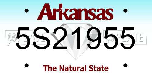 5S21955 Arkansas License Plate