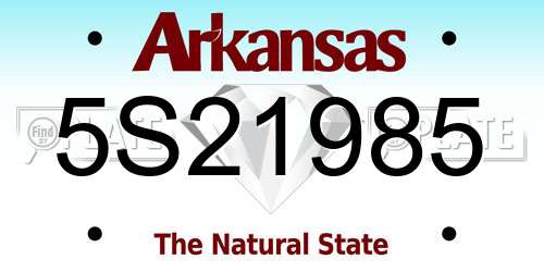 5S21985 Arkansas License Plate