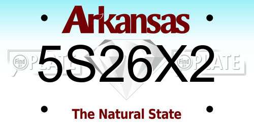 5S26X2 Arkansas License Plate