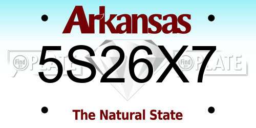 5S26X7 Arkansas License Plate