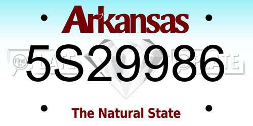 5S29986 Arkansas License Plate