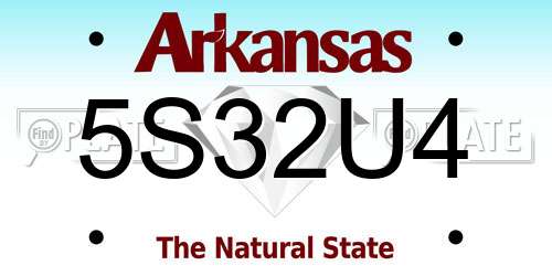 5S32U4 Arkansas License Plate