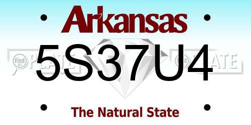 5S37U4 Arkansas License Plate