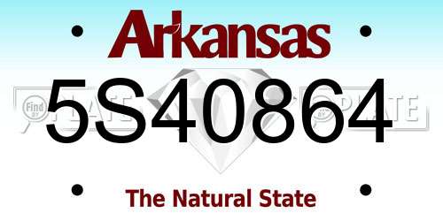 5S40864 Arkansas License Plate
