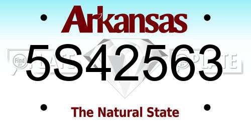 5S42563 Arkansas License Plate
