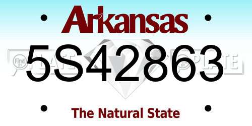 5S42863 Arkansas License Plate