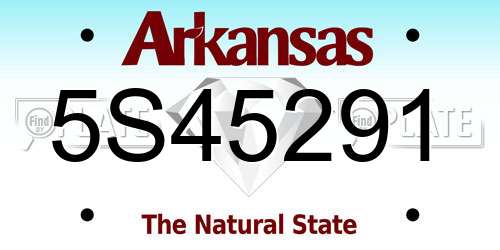5S45291 Arkansas License Plate