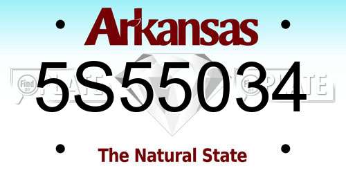 5S55034 Arkansas License Plate