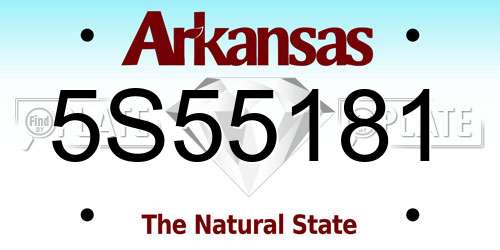 5S55181 Arkansas License Plate