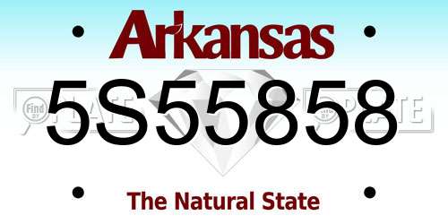 5S55858 Arkansas License Plate