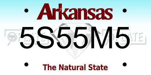 5S55M5 Arkansas License Plate