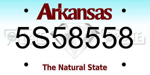 5S58558 Arkansas License Plate