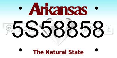5S58858 Arkansas License Plate