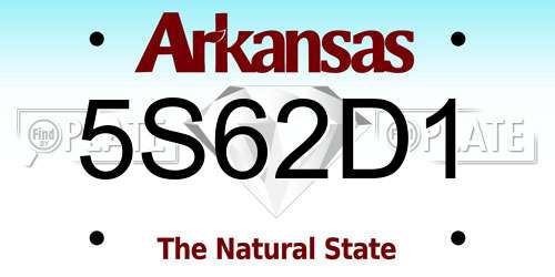 5S62D1 Arkansas License Plate