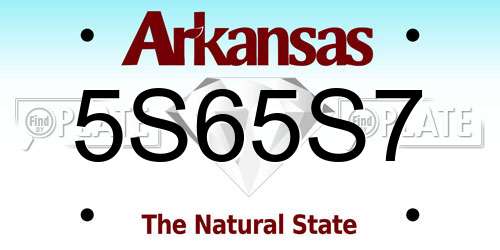 5S65S7 Arkansas License Plate