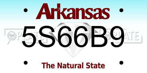5S66B9 Arkansas License Plate