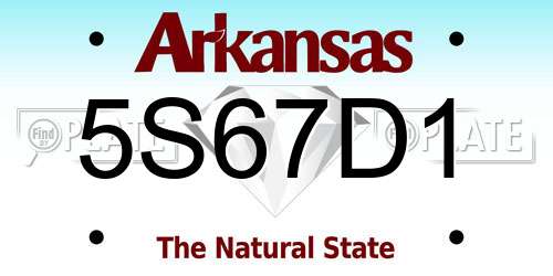 5S67D1 Arkansas License Plate