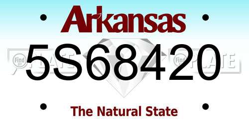 5S68420 Arkansas License Plate