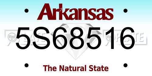 5S68516 Arkansas License Plate