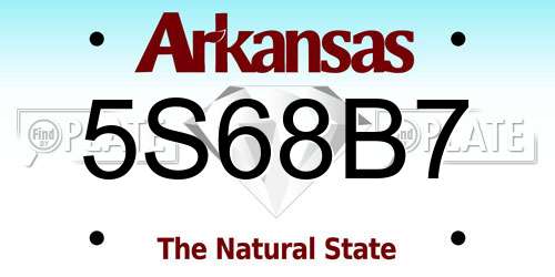 5S68B7 Arkansas License Plate