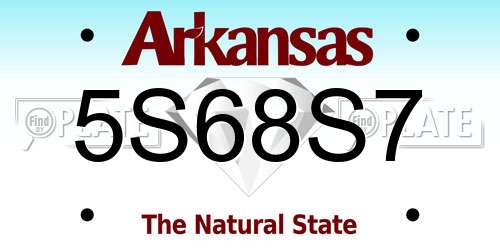5S68S7 Arkansas License Plate