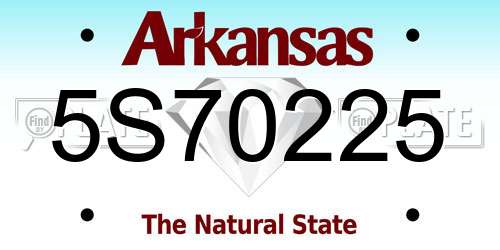 5S70225 Arkansas License Plate