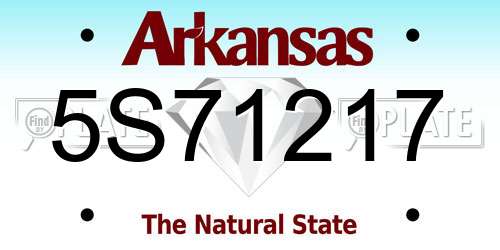 5S71217 Arkansas License Plate