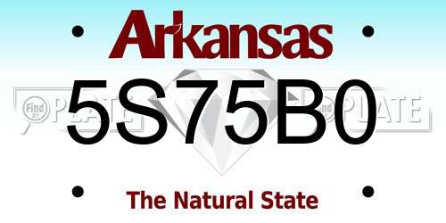 5S75B0 Arkansas License Plate