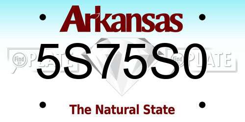 5S75S0 Arkansas License Plate
