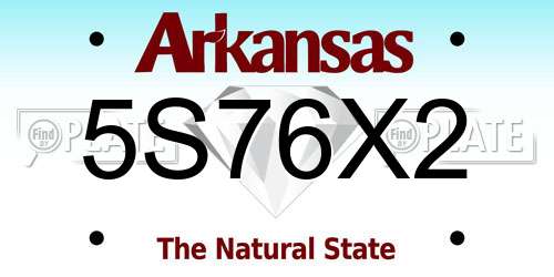 5S76X2 Arkansas License Plate