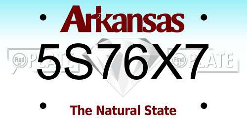 5S76X7 Arkansas License Plate