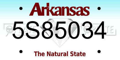 5S85034 Arkansas License Plate