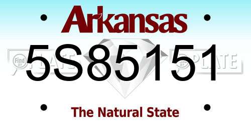 5S85151 Arkansas License Plate