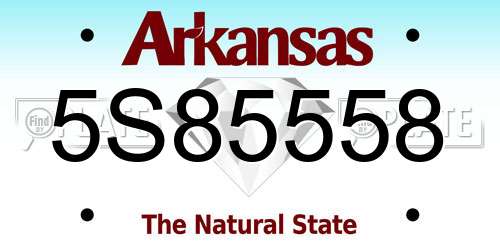 5S85558 Arkansas License Plate