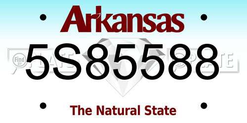 5S85588 Arkansas License Plate