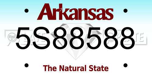 5S88588 Arkansas License Plate