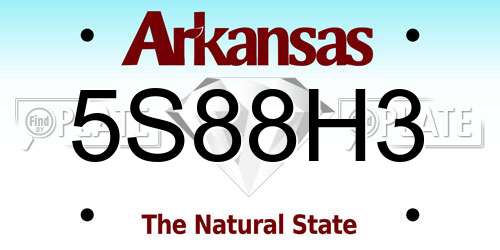 5S88H3 Arkansas License Plate