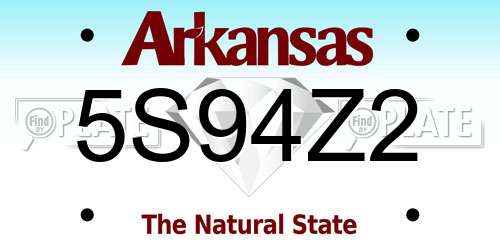 5S94Z2 Arkansas License Plate