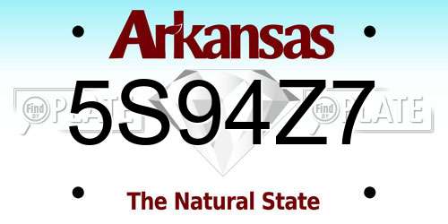 5S94Z7 Arkansas License Plate