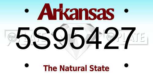 5S95427 Arkansas License Plate