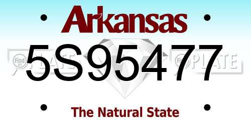 5S95477 Arkansas License Plate